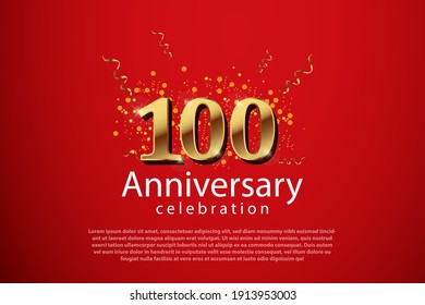 Antecedentes del 100 aniversario con ilustración de números 3D