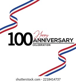 100th Anniversary celebration background.  background with bent ribbon vector design