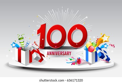 100th Anniversary Celebration Background Stock Vector Stock Vector ...