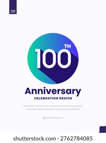 100th anniversary celebration design circle logo mark poster template