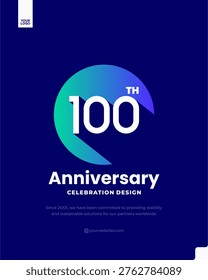 100th anniversary celebration design circle logo mark poster template