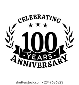100th anniversary celebration design template. 100 years vector and illustration.