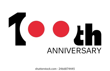 etiqueta de la celebración del 100 aniversario, tarjeta de felicitación del jubileo de los cien años, Plantilla del Vector, signo del feliz cumpleaños, invitación del acontecimiento