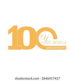100th Anniversary Celebration Logo – Elegant and luxury Vector Icons for Milestone Celebrations in gold color.
