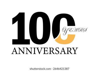 100th Anniversary Celebration Logo – Elegant and luxury Vector Icons for Milestone Celebrations in black and gold color.
