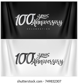 100th Anniversary Celebration Logotype. Happy Anniversary Calligraphy. Vector Illustration.