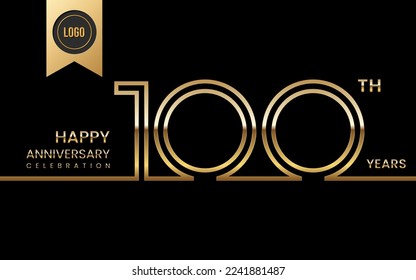 100th anniversary celebration template design. Logo Vector Template Illustration