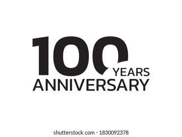 100th anniversary logo. 100 years celebrating icon or badge. Vector illustration.
