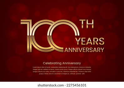 100. Jahrestag. Jubiläum Logo-Design mit Doppelzeilenkonzept. Logo-Vektor-Vorlage