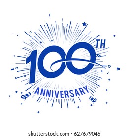 100th Anniversary Logo With Firework And Swoosh