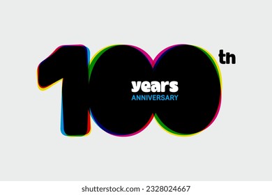 100th anniversary logo template. Vector illustration.