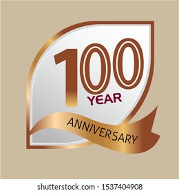 100th anniversary logo. Vector and illustration.