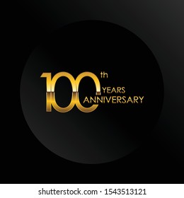 100th anniversary logo vector template. Design for banner, greeting cards or print.