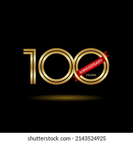 100th anniversary logotype. Anniversary celebration template design for booklet, leaflet, magazine, brochure poster, banner, web, invitation or greeting card. Vector illustrations.