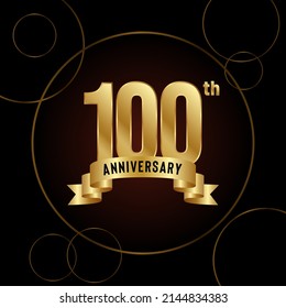100th Anniversary logotype. Anniversary celebration template design for booklet, leaflet, magazine, brochure poster, banner, web, invitation or greeting card. Vector illustrations.