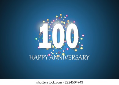 100th anniversary on blue background