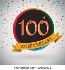 100th Anniversary poster / template design in retro style - Vector Background