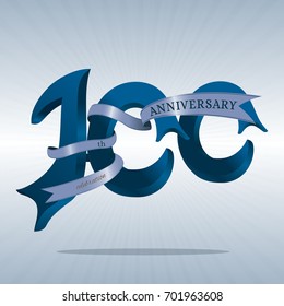 100th anniversary symbol vector.