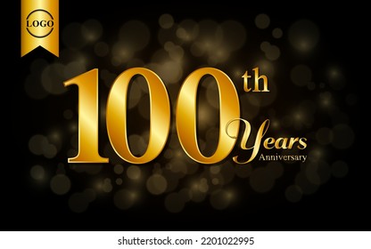 100th anniversary template design. for booklet, leaflet, magazine, brochure poster, banner, web, invitation or greeting card. Vector illustrations.