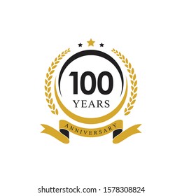 100th Anniversary Years Gold Black Color