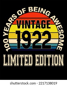 100th Birthday Vintage Legends Born In August 1922 100 Years Old Retro Birthday Ideas for Men Women