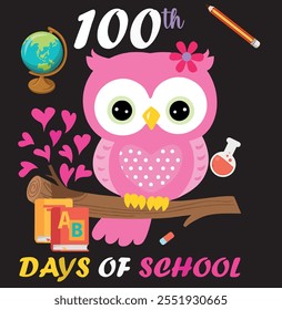 100th Day Of School 100 días más inteligentes Cute Owl Lover Kids