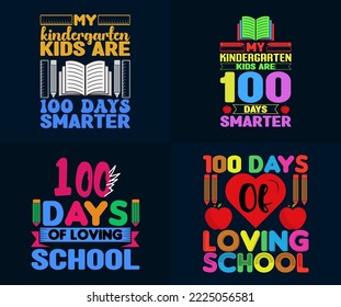 100th Day Of School Bundle, Hundred Days T Shirt Design Set