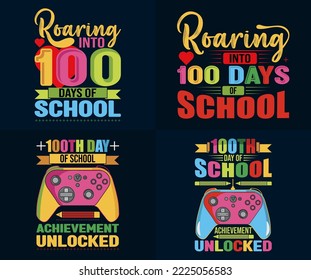 100th Day Of School Bundle, Hundred Days T Shirt Design Set