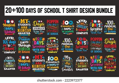 100th day of school  colorful t-shirt design vector for print on demand,typography t shirt design