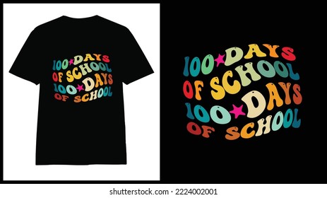 100th day of school  colorful t-shirt design vector for print on demand,