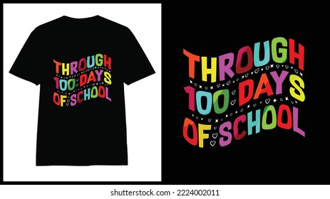 100th day of school  colorful t-shirt design vector for print on demand,
