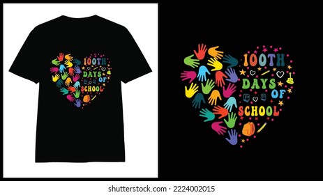 100th day of school  colorful t-shirt design vector for print on demand,