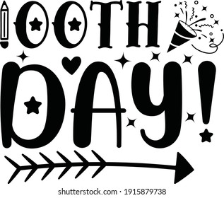 100th Day School Illustration Vector File