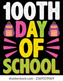 100th days of school t shirt design template svg