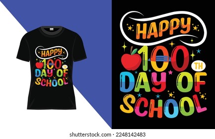  100 días de escuela, diseño de camisetas de cien días, diseño de camisetas de tipografía vectorial, camiseta de celebración de los 100 días