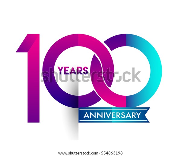 100th Years Anniversary Celebration Logotype Colorfull Stock Vector ...