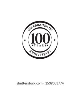 100th years celebrating anniversary emblem logo design vector template