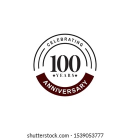 100th years celebrating anniversary emblem logo design vector template