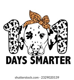 101 Days Smarter, Back To School T-shirt Design - Hundred Days Of School T-shirt Design- Typography Kids T-shirts Design