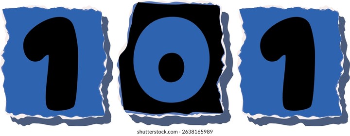 101 Retro torn paper number Design art