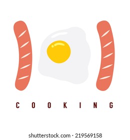 101 Sausage And Fried Egg Primary Cooking Concept