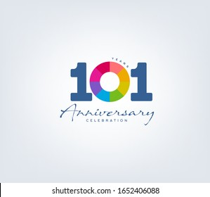 101 st anniversary or birthday celebration design template Vector.
