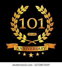 101 th Anniversary logo template illustration. suitable for you