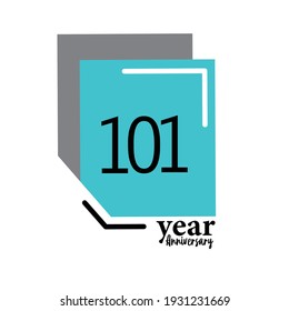 101 Year Anniversary Vector Template Design Illustration Blue Box Elegant White Background