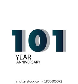 Diseño de plantilla vectorial de 101 años Ilustración Fondo azul elegante blanco
