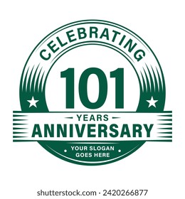 101 years anniversary celebration design template. 101st logo vector illustrations.