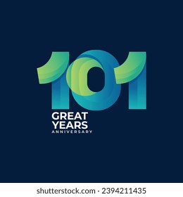 101 years anniversary celebrations logo concept