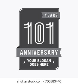 101 years anniversary design template. Vector and illustration.