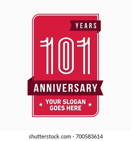 101 years anniversary design template. Vector and illustration.