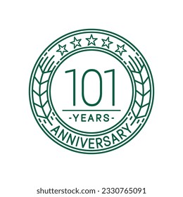 101 years anniversary logo template. 101st line art vector and illustration.